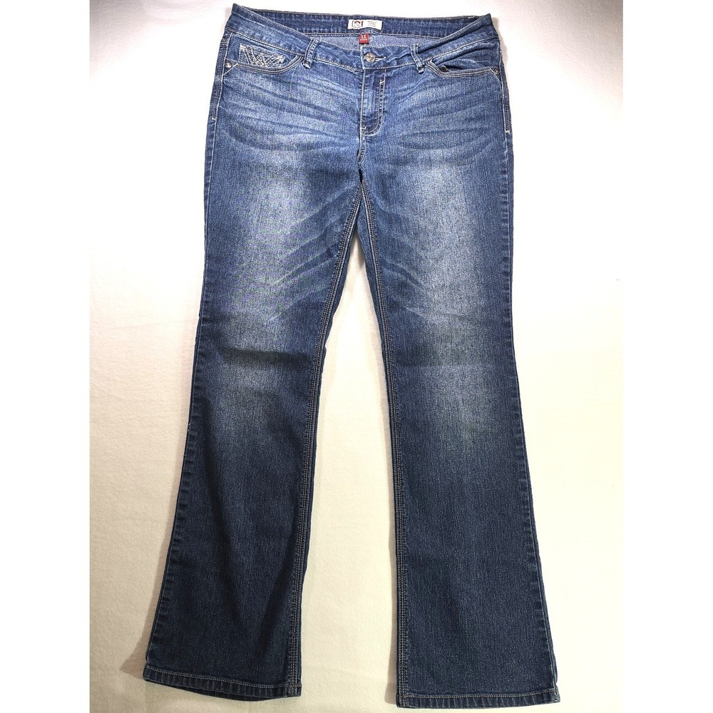 L.E.I. Ashley Lowrise Slim Boot Cut Rhinestone Y2K Jeans for‎ Women/Juniors 11